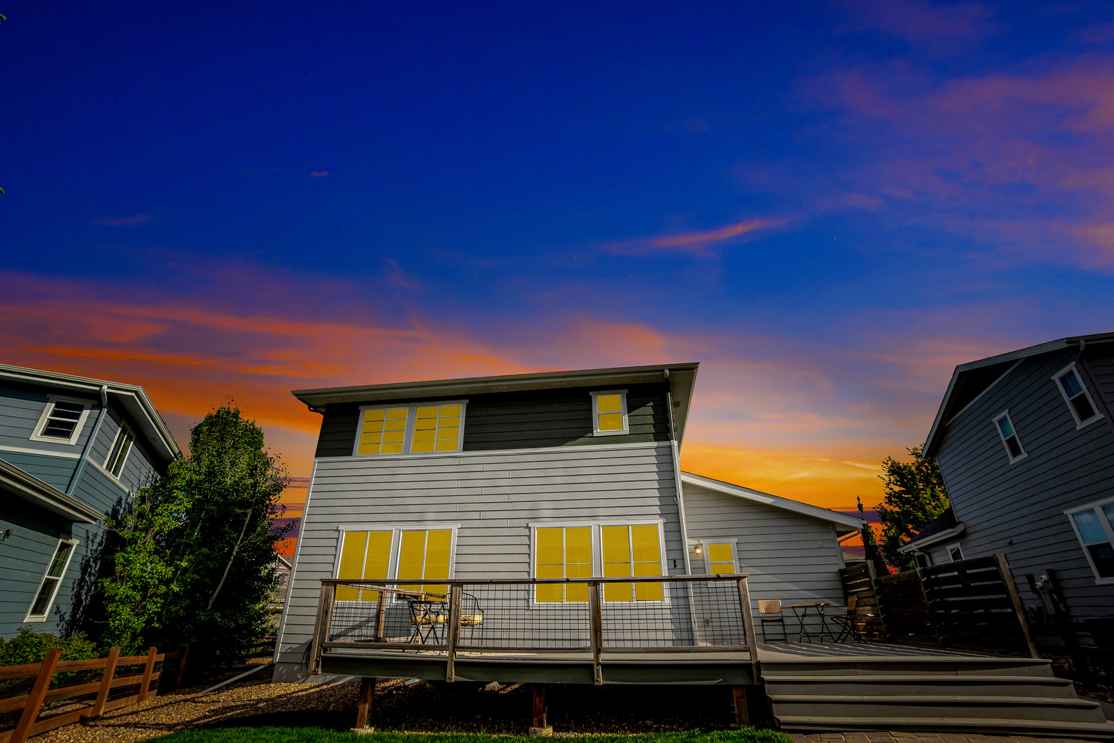 Exterior real estate photography of a single-family home in Denver, Colorado