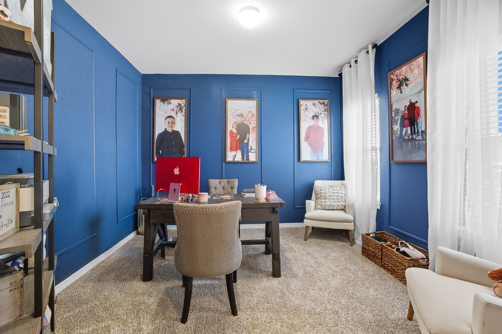 Home office real estate photography with natural light and functional layout in Colorado